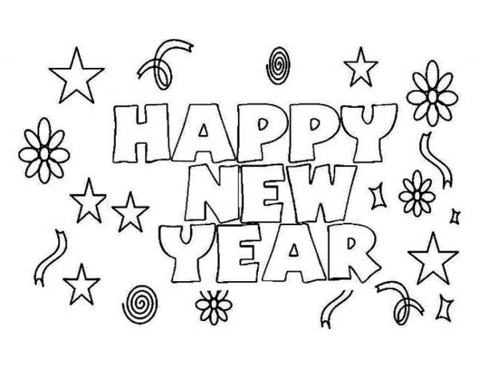 Get this simple new years coloring pages to print for preschoolers