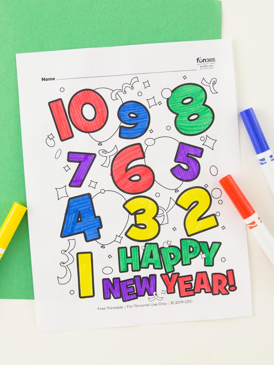 Free new year coloring pages