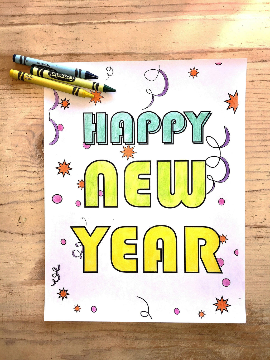 New years coloring page