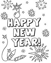 Printable coloring page for new year