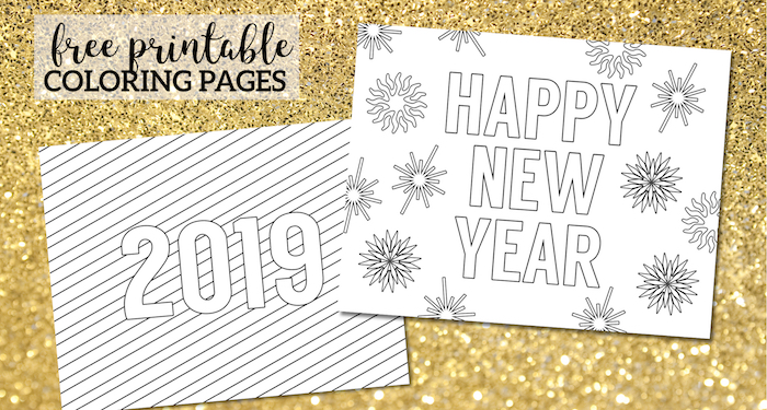 Happy new year coloring pages free printable