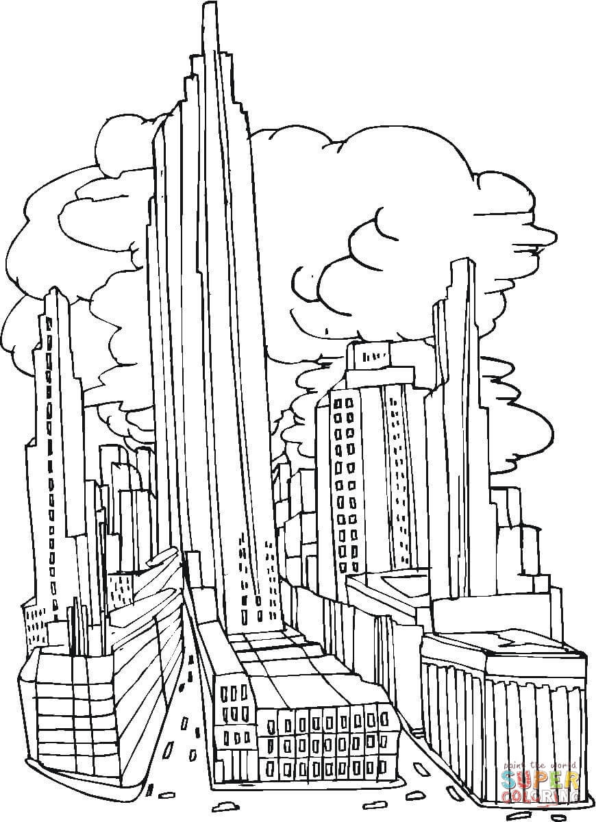 New york city before september coloring page free printable coloring pages
