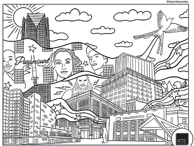 Downtown okc coloring pages by doodle by meg on
