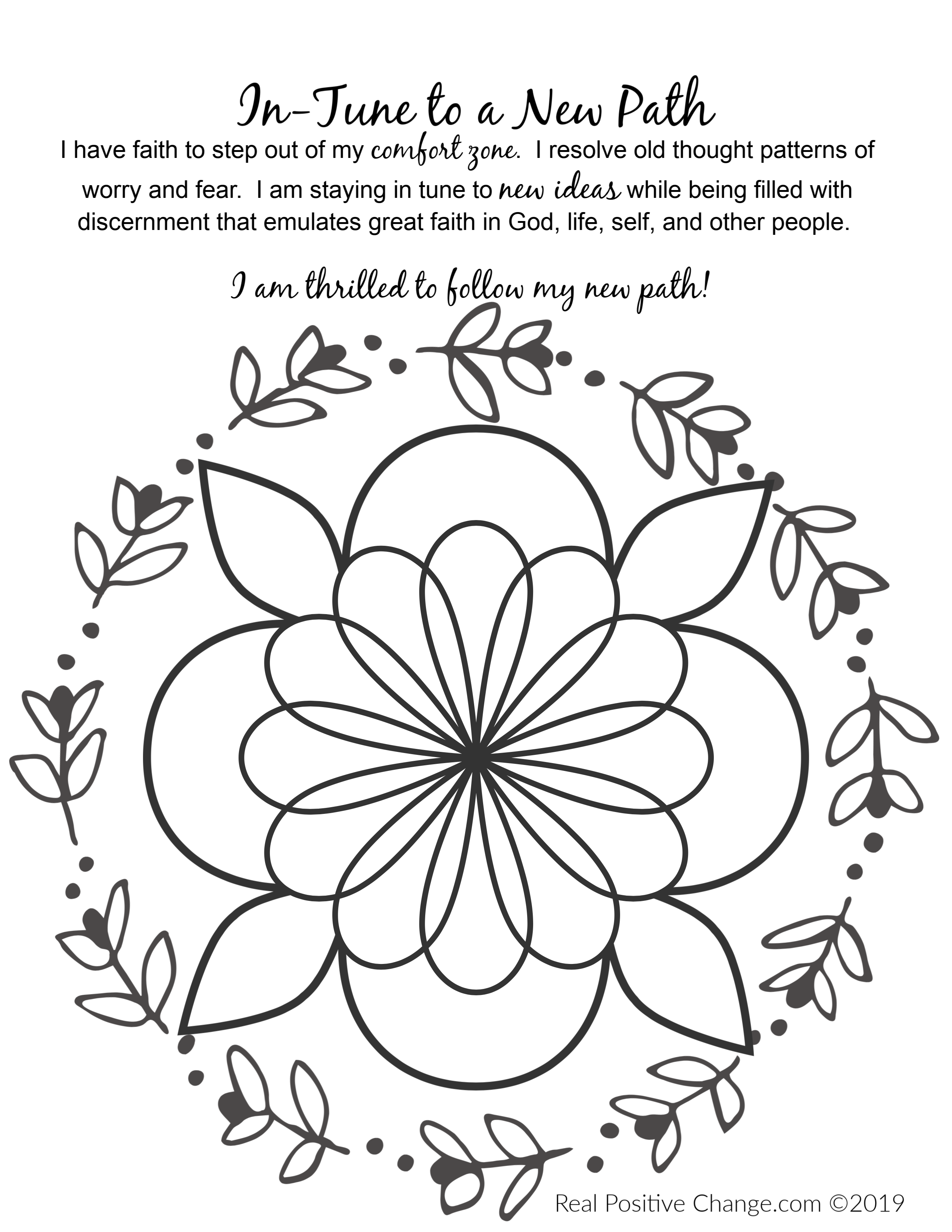Follow my new path cre reminders coloring page