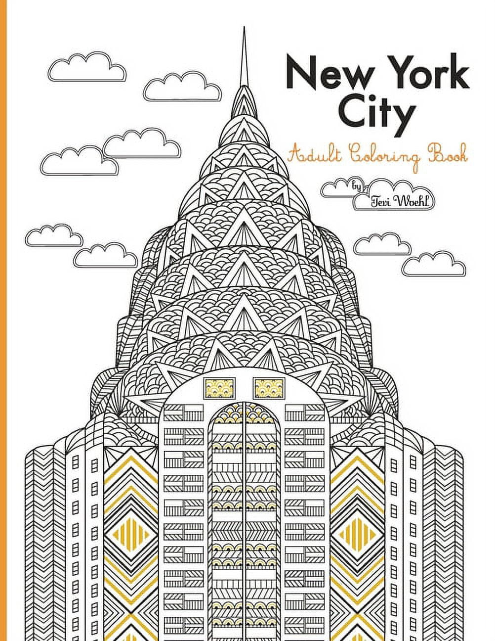 New york city adult coloring book paperback
