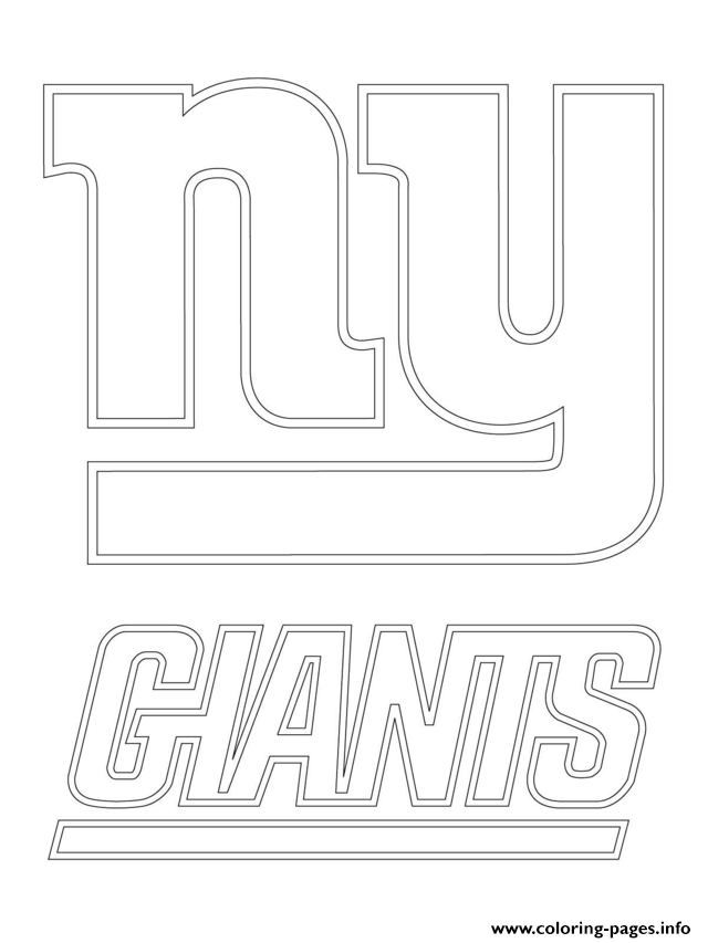 New york giants logo football sport coloring page printable