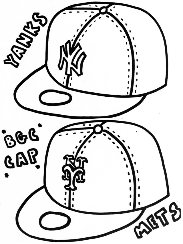 Ny fitted caps coloring sheet â