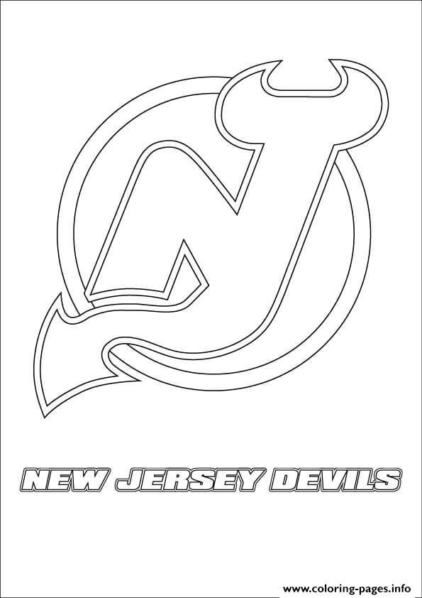 New jersey devils logo nhl hockey sport coloring page printable sports coloring pages new jersey devils hockey