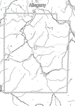 New york state coloring pages map of counties highlighting rivers lakes cities