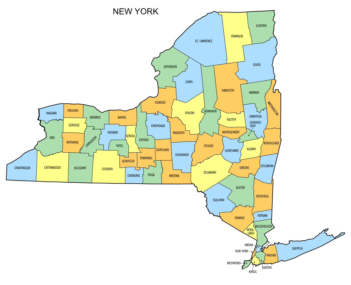 New york county map printable state map with county lines â diy projects patterns monograms designs templates