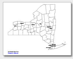 Printable new york maps state outline county cities