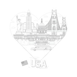 Printable american patriotic symbols coloring page