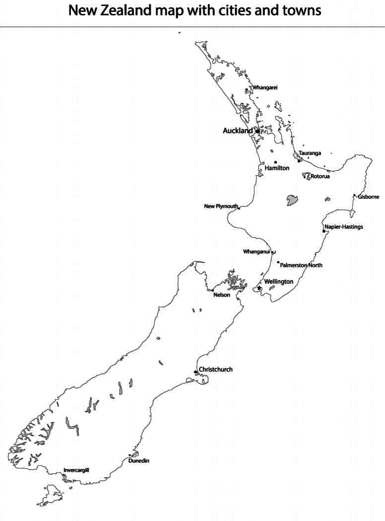 New zealand map coloring page
