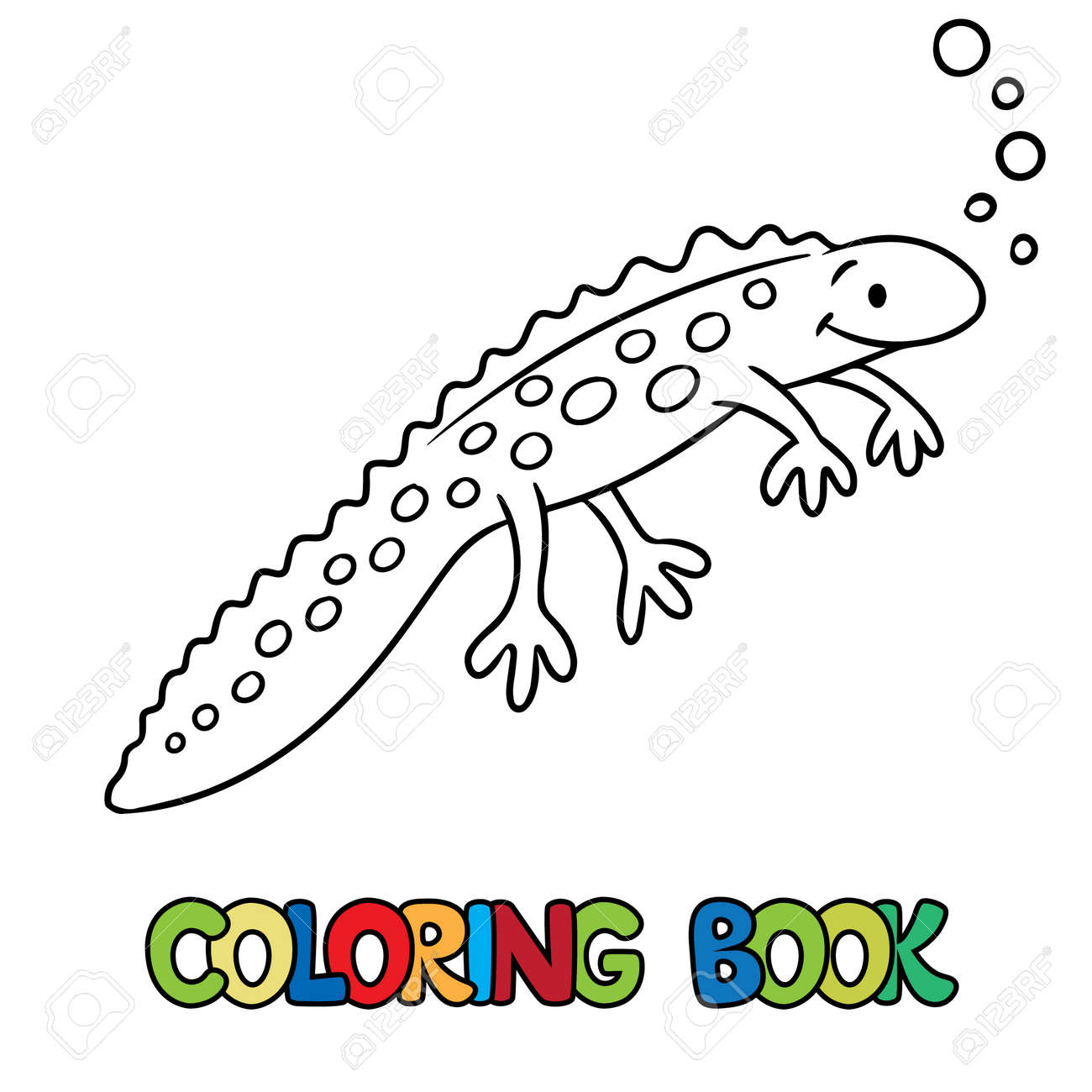 Funny sweeming newt kids coloring book vector ðððððñññ svg ððµðºñðññ ð ððððñ ðððññññðñðð ððµð