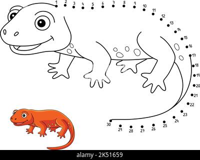 Newt animal coloring page for kids stock vector image art