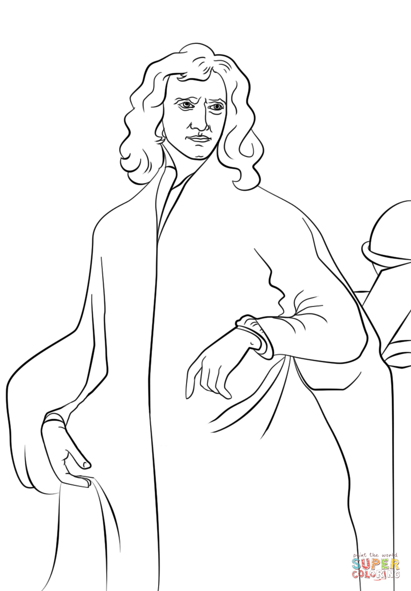 Sir isaac newton coloring page free printable coloring pages