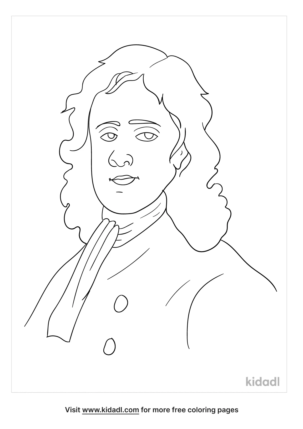 Free isaac newton coloring page coloring page printables