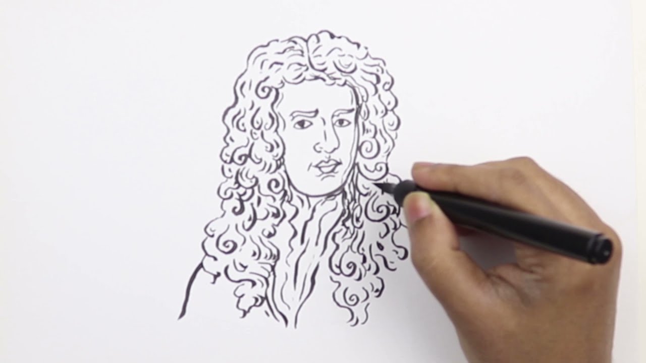 Portrait drawing deo how to draw sir isaac newton