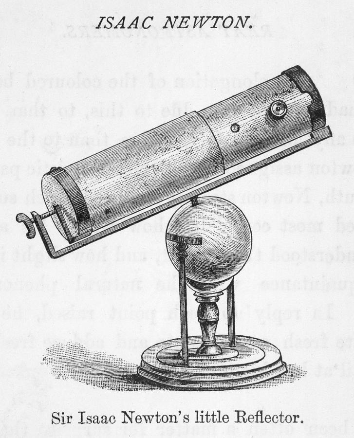 Sir isaac newtons small reflector drawing by mary evans picture library