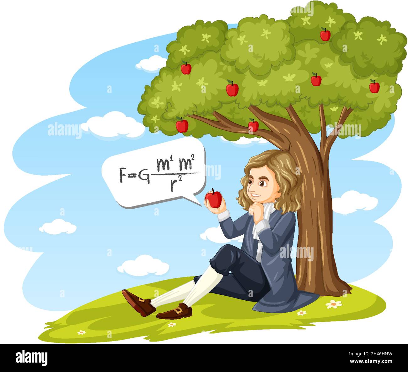 Isaac newton apple cut out stock images pictures