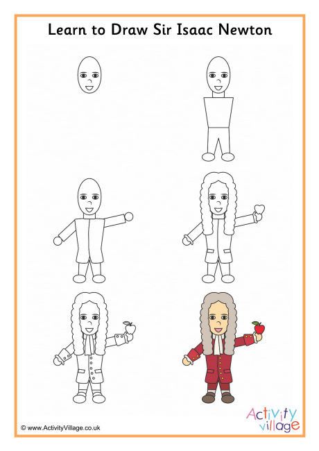 Learn to draw isaac newton isaac newton easy drawings learn to draw