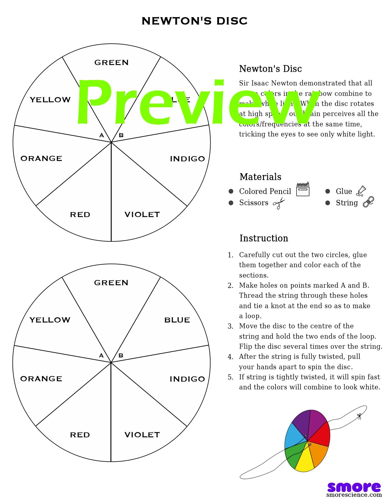 How to make newtons disc printable
