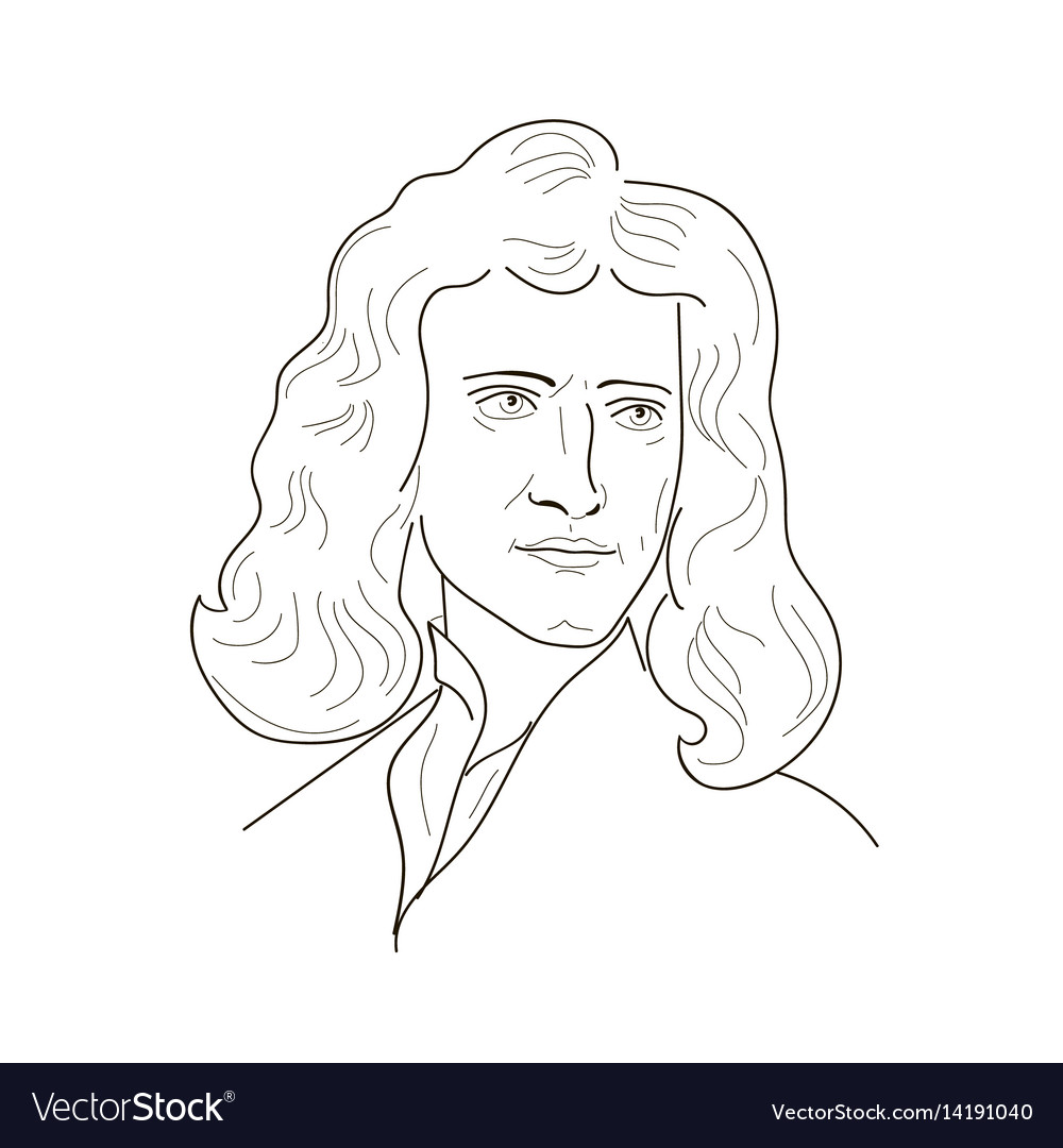 Isaac newton sketch royalty free vector image