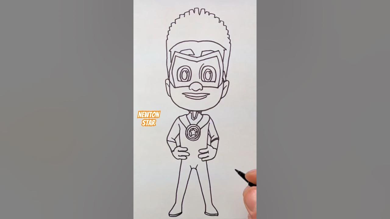 How to draw newton star pj masks power heroes shorts drawing draw pjmaskspowerheroes