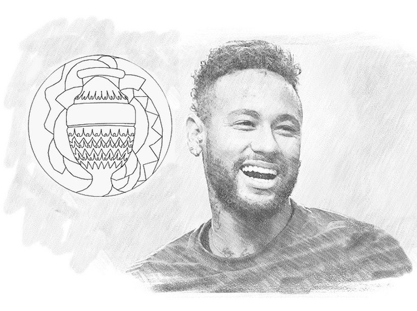 Coloring page copa america neymar jr