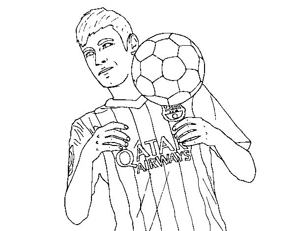 Neymar barãa coloring page