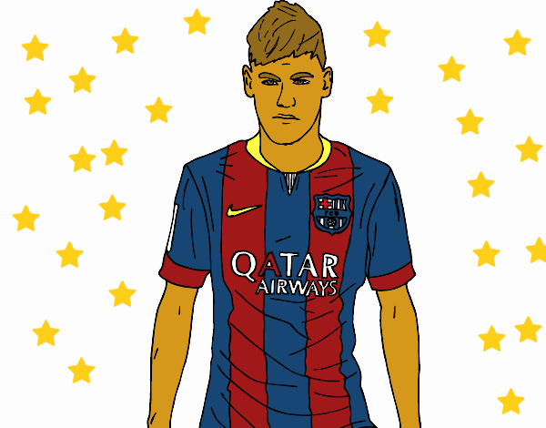 Colored page neymar jr painted by user not registered