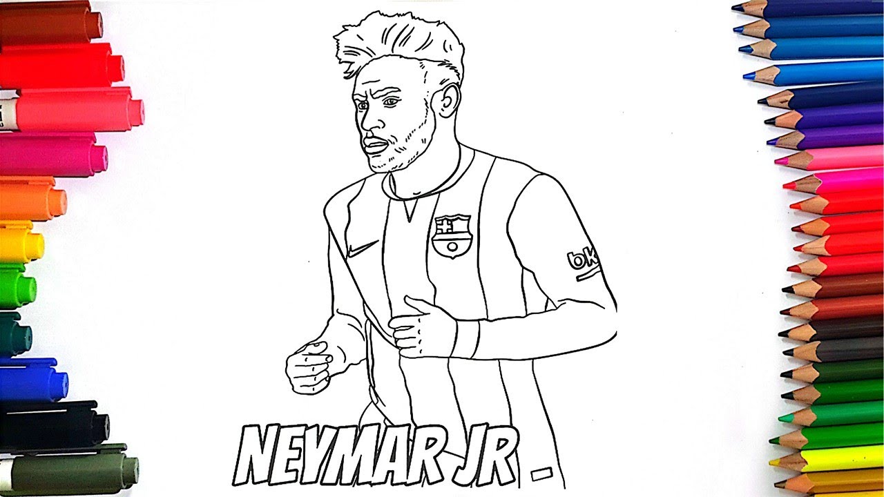 Neyar coloring pages soccer player fc barcelona