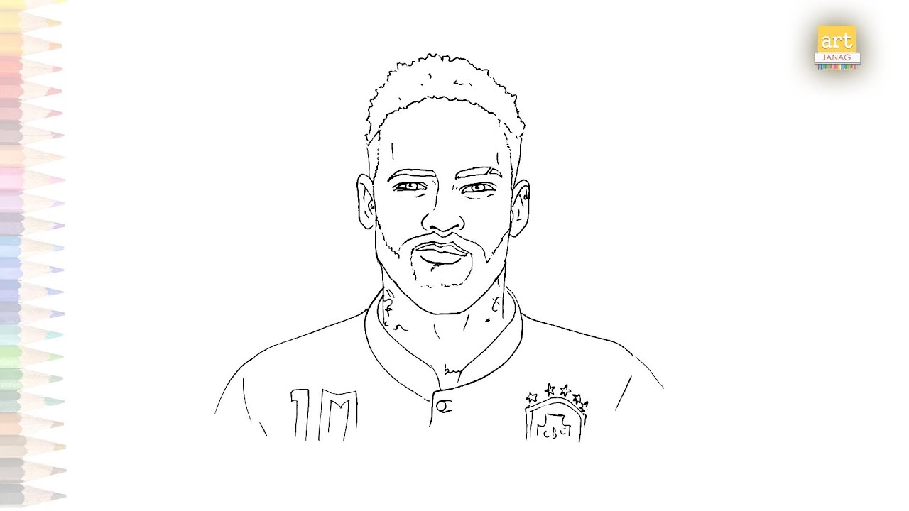 Neymar portrait drawing football player drawing videos how to draw neymar step by step