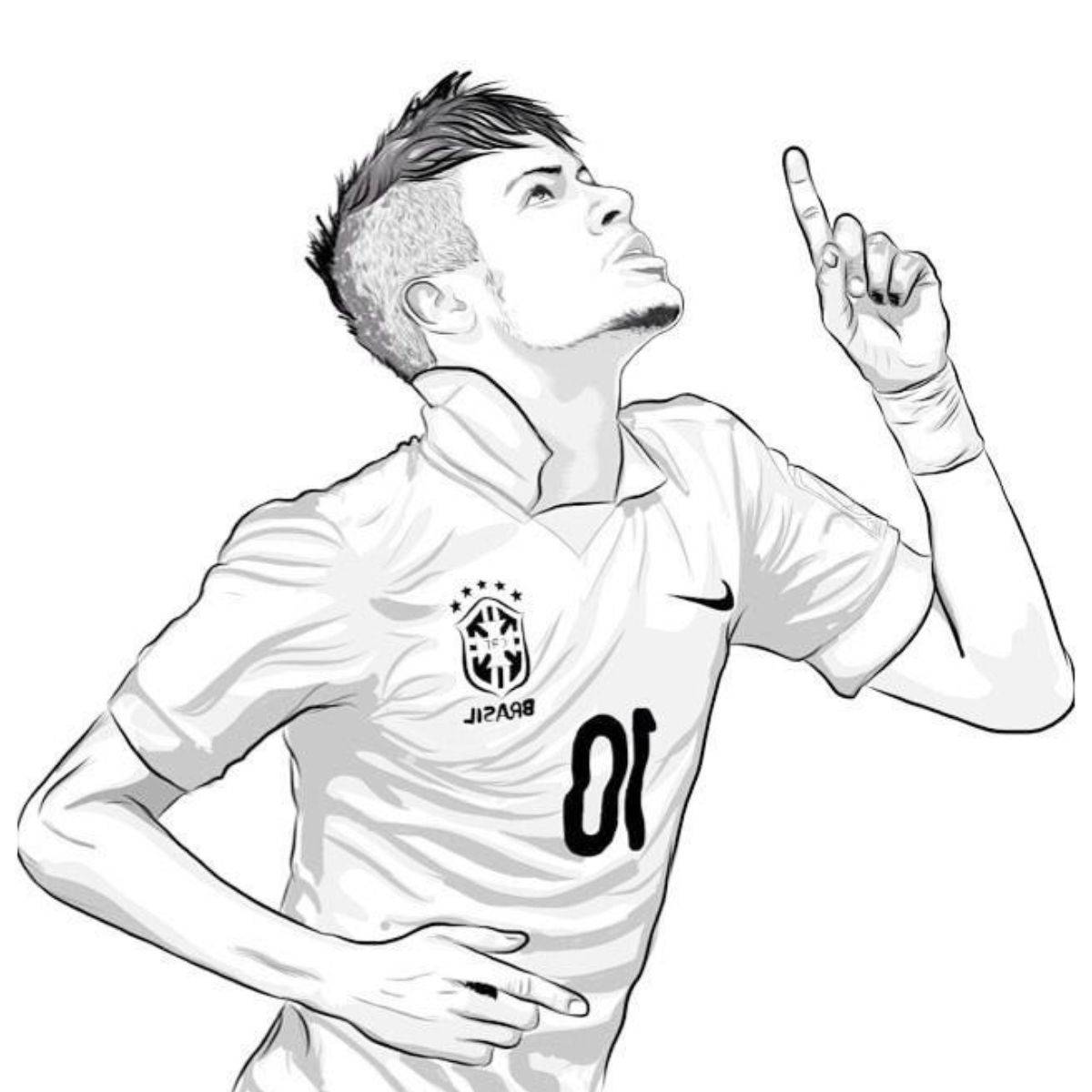 Coloriage neymar qui danse ã imprimer avec tãªte ã modeler