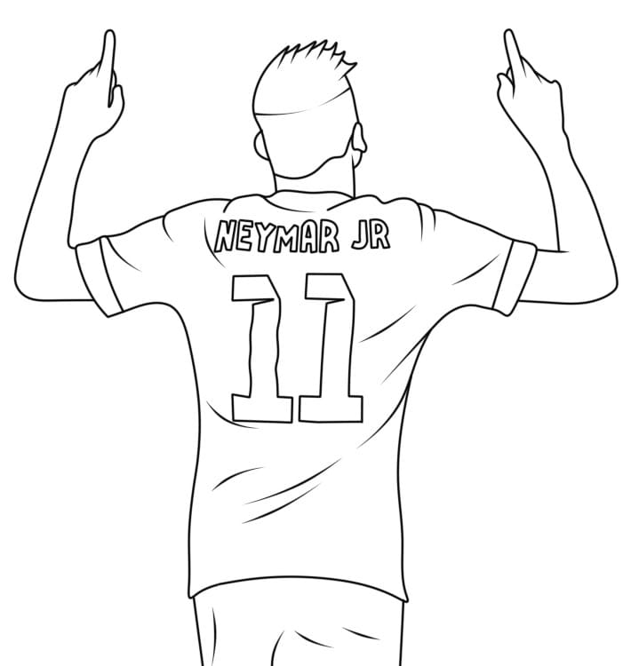Neymar soccer player coloring page