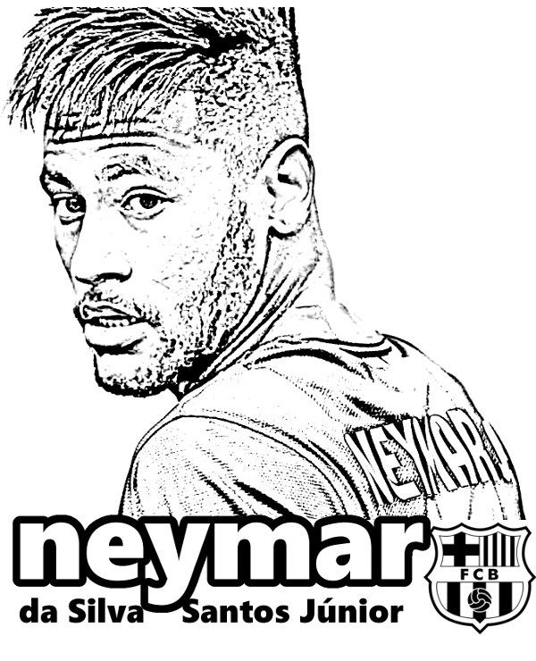 Neymar fc barcelona football player to color football coloring pages sports coloring pages coloring pages
