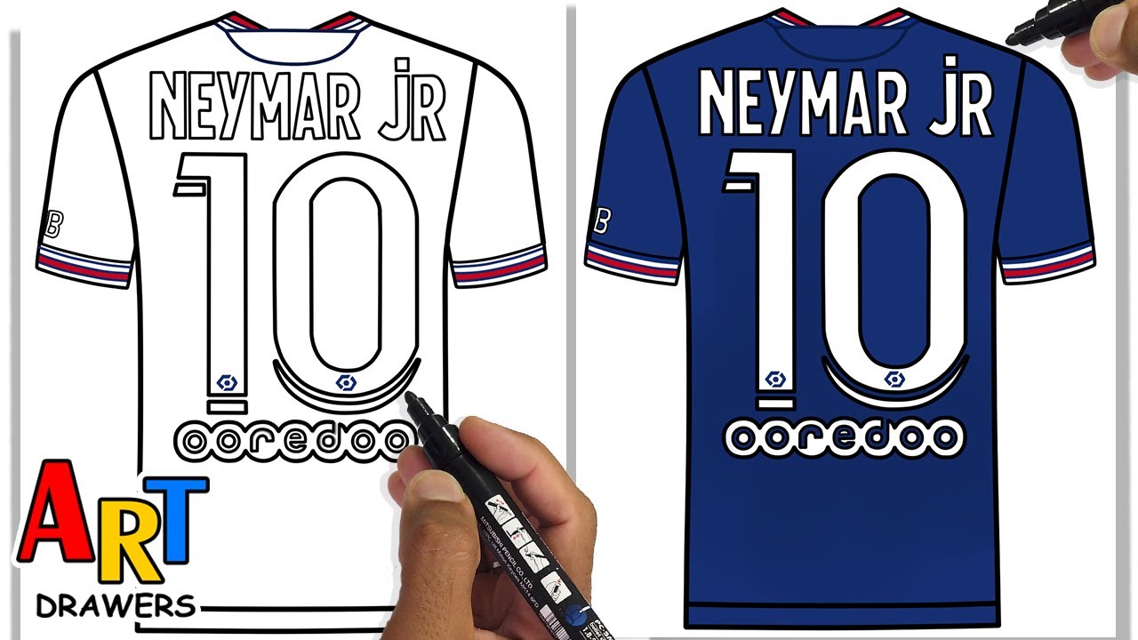 How to draw neyar jr shirt psg chapions league uefa
