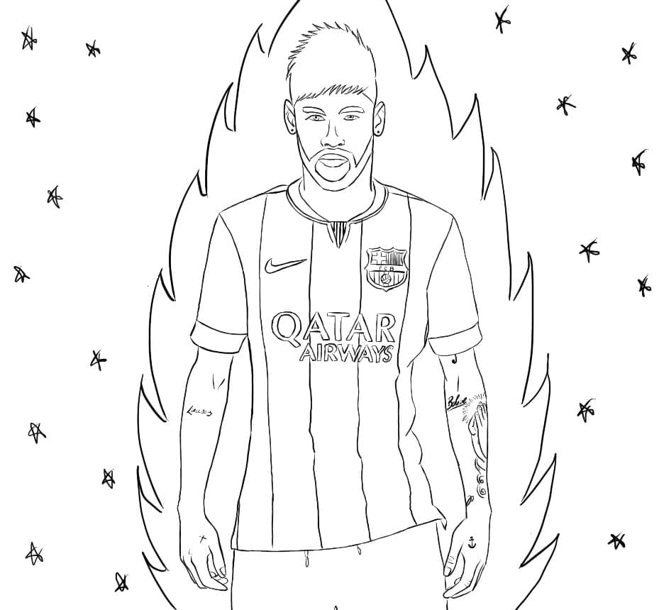 Neymar picture coloring page
