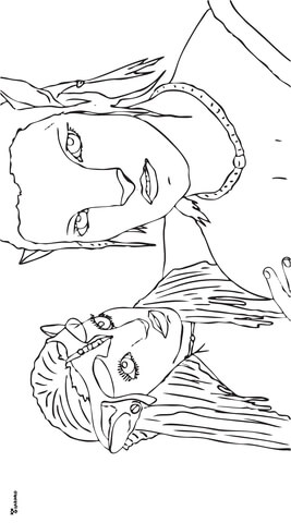 Neytiri and jake sully coloring page free printable coloring pages