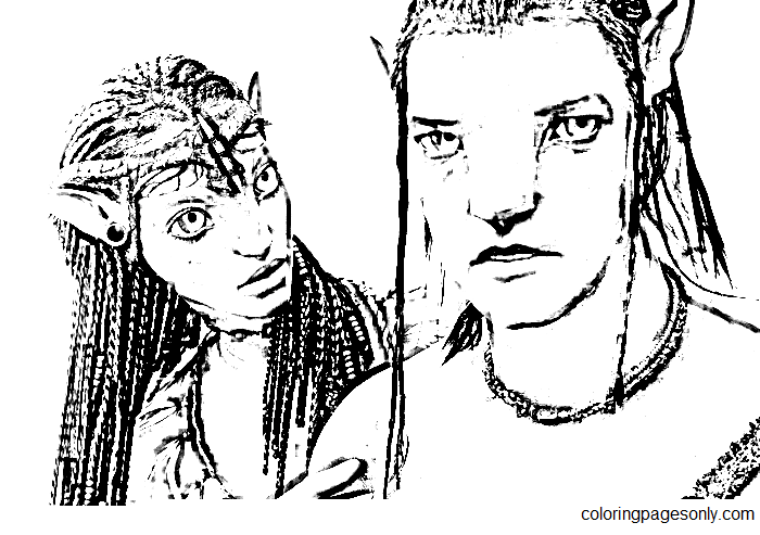 Jake sully and neytiri coloring page