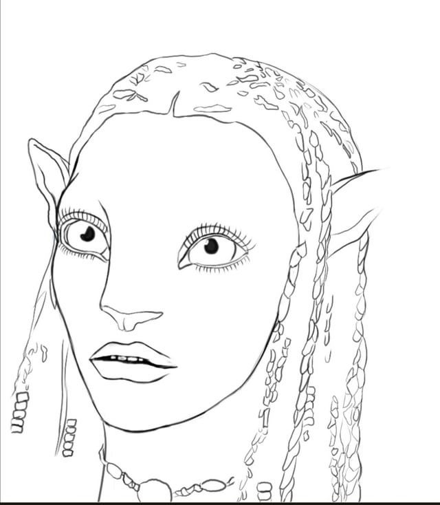 Line work of my neytiri digital painting im working ravatar