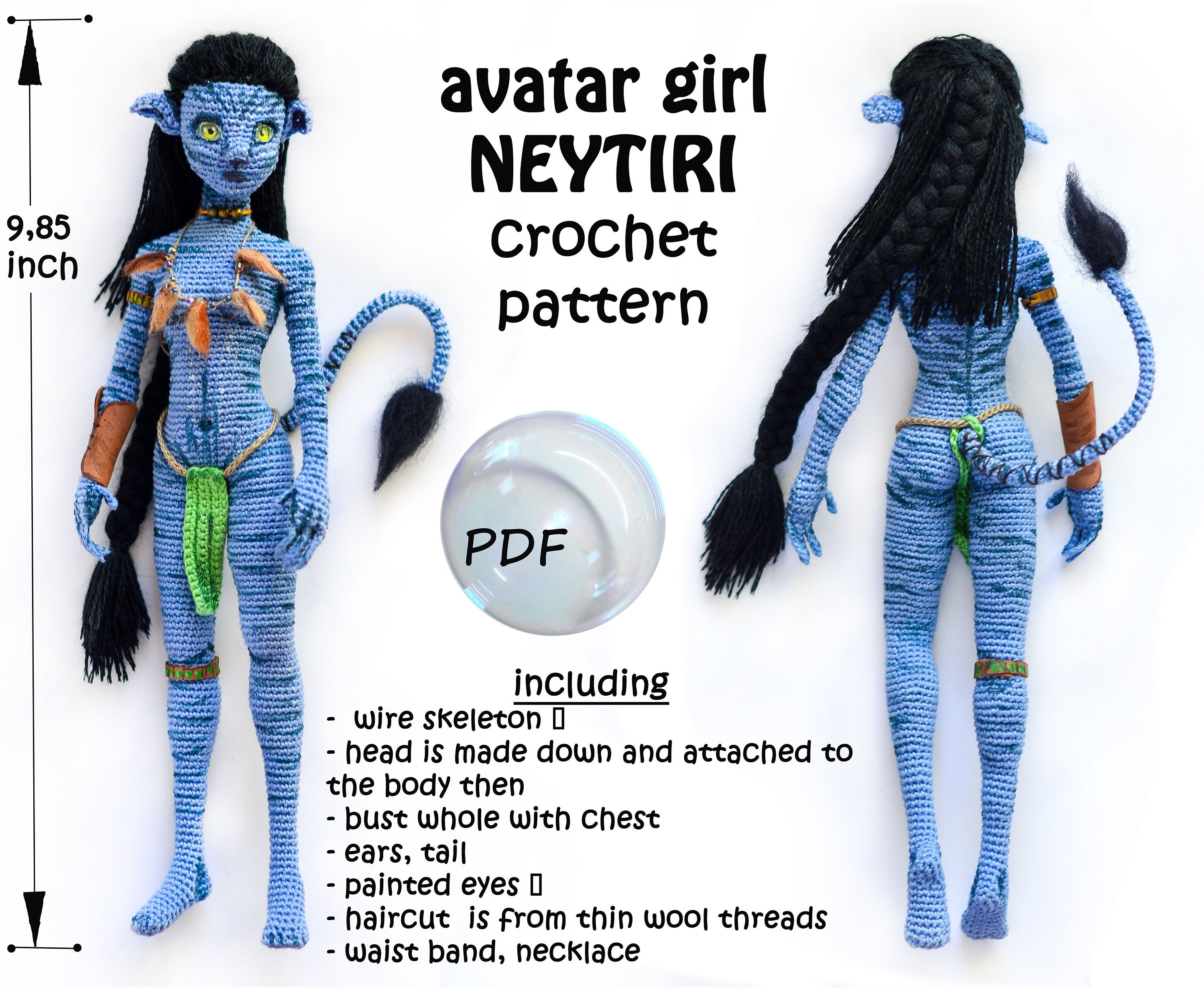 Neytiri avatar pandora patterndoll body crochet patternamigurumi avatar pattern female body basis english
