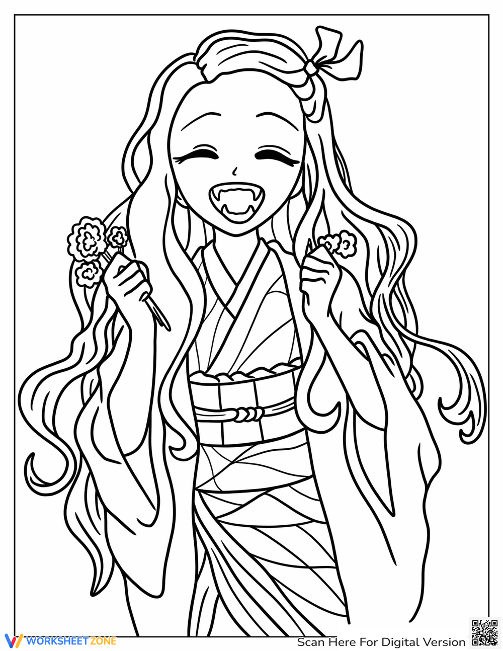 Grade nezuko coloring pages worksheets