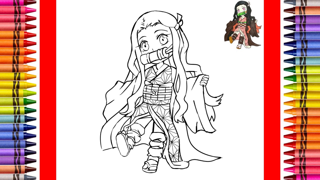 The coloring couple presents coloring chibi nezuko kamado demon slayer how to color