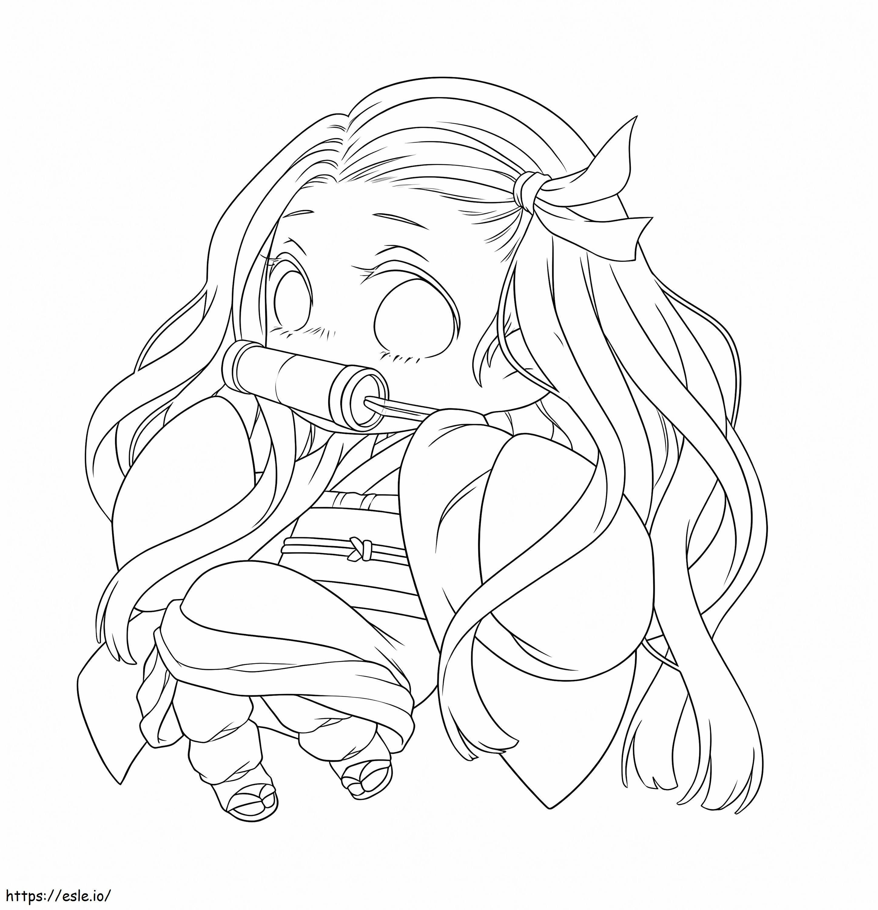 Little nezuko coloring page
