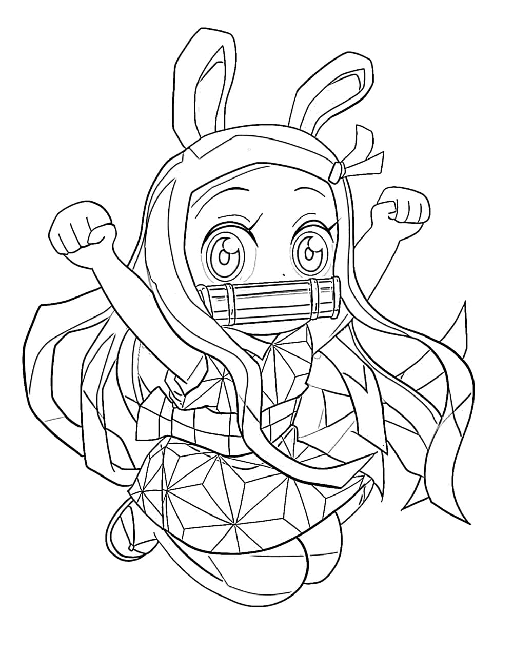 Coloring pages nezuko kamado