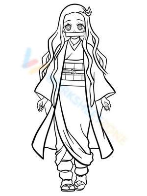 A picture of nezuko worksheet
