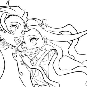 Nezuko colouring pages printable for free download