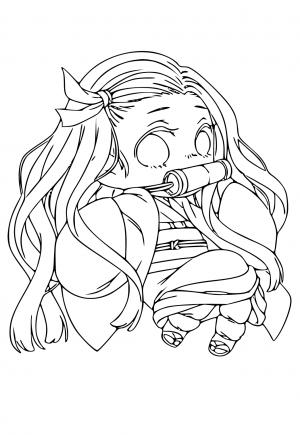 Free printable nezuko coloring pages for adults and kids