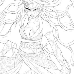 Nezuko colouring pages printable for free download